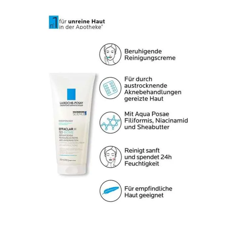 New Effaclar H Iso-Biome Reinigungscreme, 200 ml Unreine Haut|Reinigung