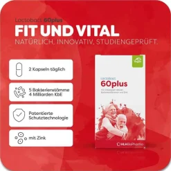 Clearance Lactobact 60plus magensaftresistente Kapseln, 60 St