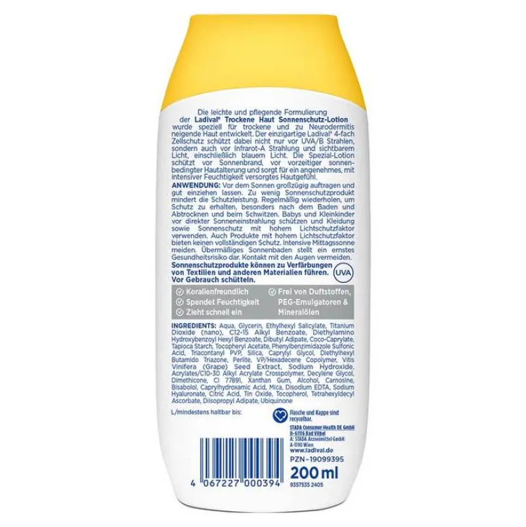 Sale Ladival trockene Haut Sonnenschutz-Lotion LSF 30, 200 ml