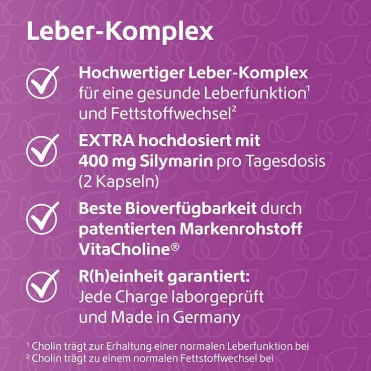 Leber-Komplex Mariendistel + Artischocke + Cholin Kapseln , 120 St