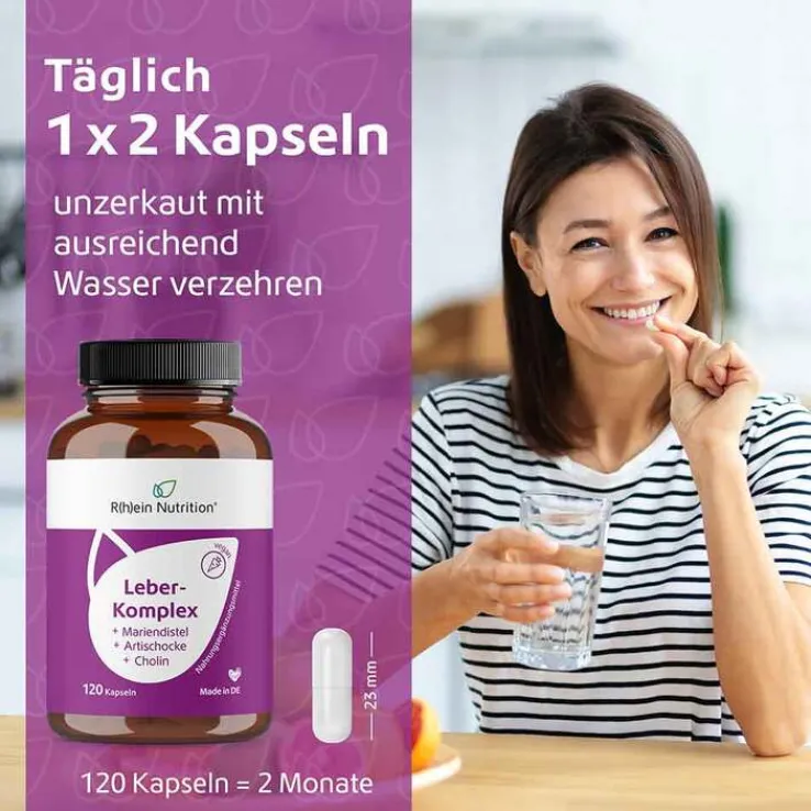 Leber-Komplex Mariendistel + Artischocke + Cholin Kapseln , 120 St