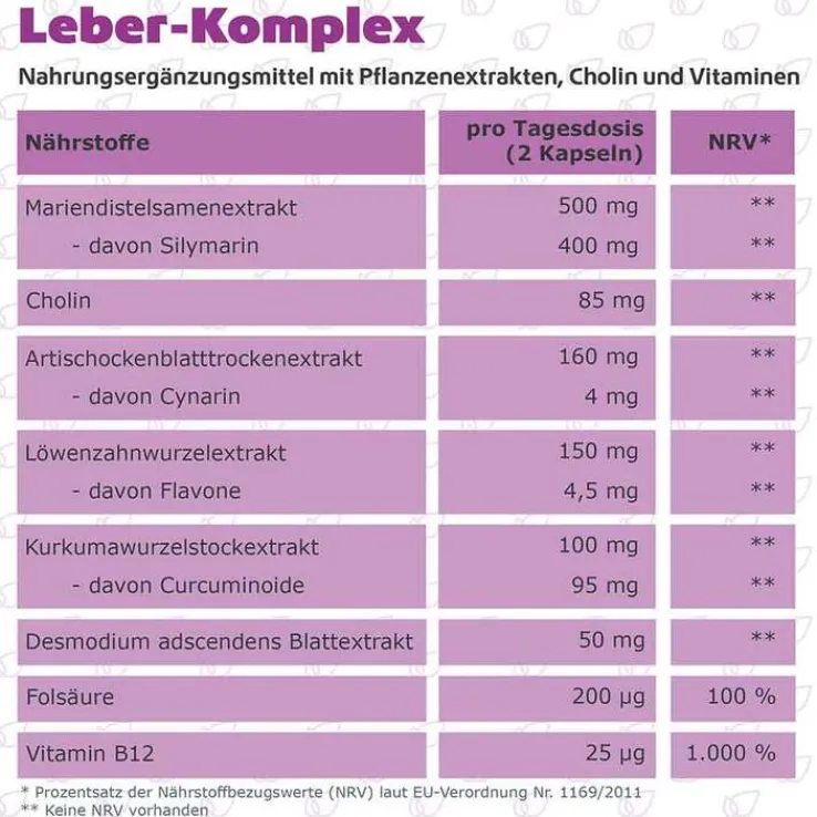 Leber-Komplex Mariendistel + Artischocke + Cholin Kapseln , 120 St