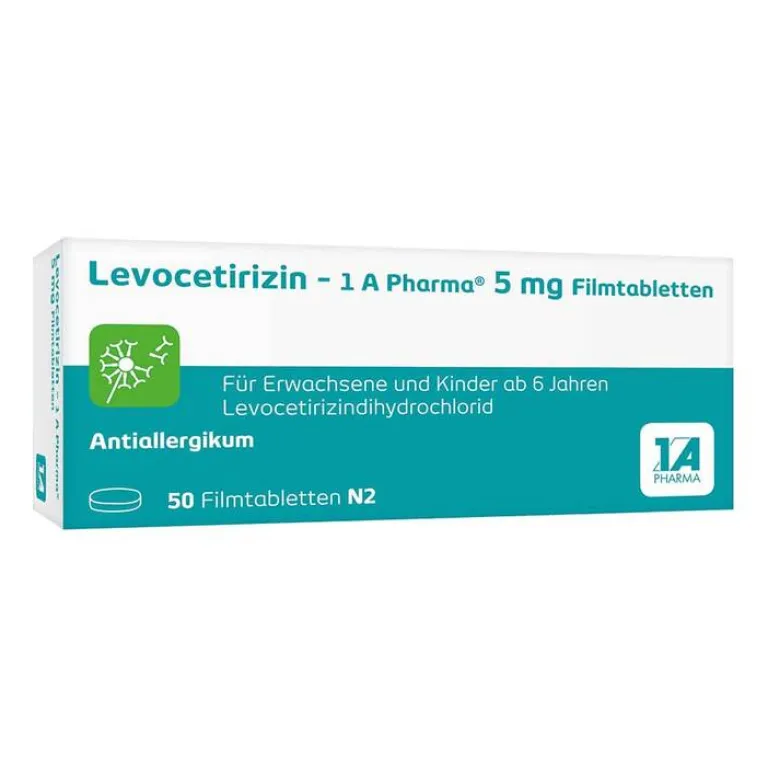 Levocetirizin – 1 A Pharma® 5 mg Filmtabletten, 50 St Levocetirizin|Allergie Medikamente