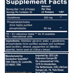 Liposomal Glutathion 200 mg Zitrone-Minze Fle, 50 ml