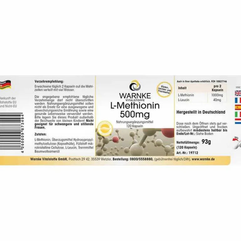 Outlet L-Methionin Kapseln, 120 St Aminosäuren