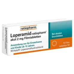 Loperamid-® akut 2 mg Filmtabletten, 10 St Durchfallmittel