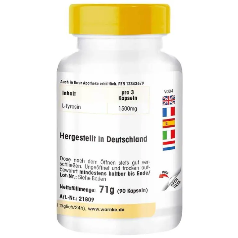 Discount L-Tyrosin 500 mg Kapseln, 90 St Aminosäuren