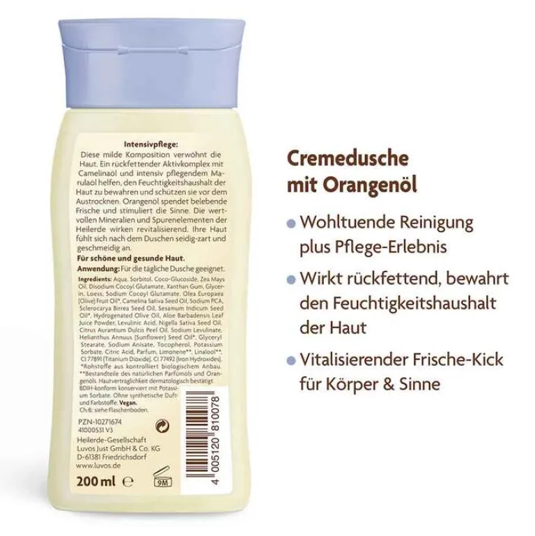 Best Luvos Naturkosmetik Cremedusche mit Orangenöl, 200 ml