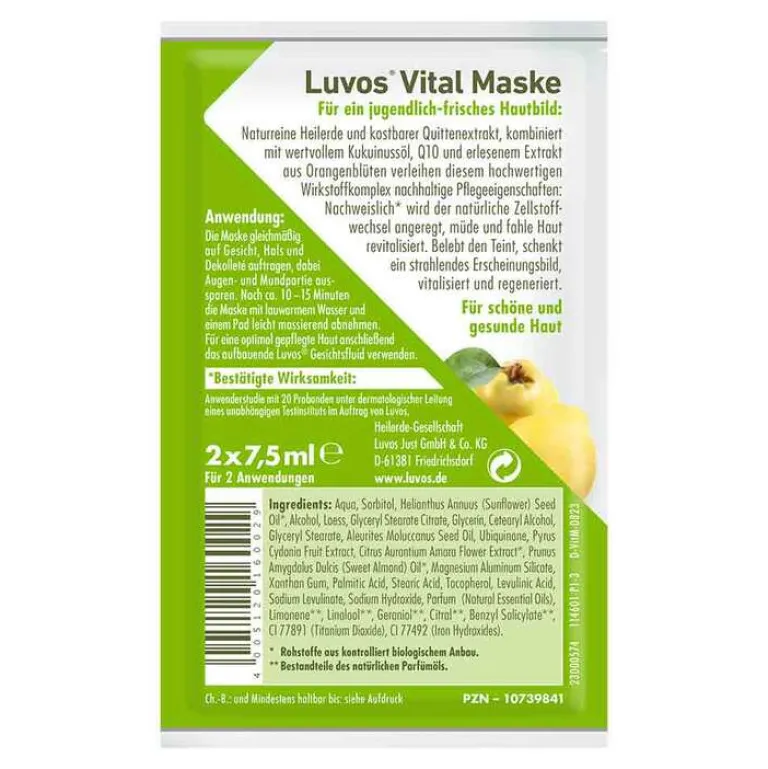 Luvos Naturkosmetik Heilerde Vital Maske, 2X7.5 ml