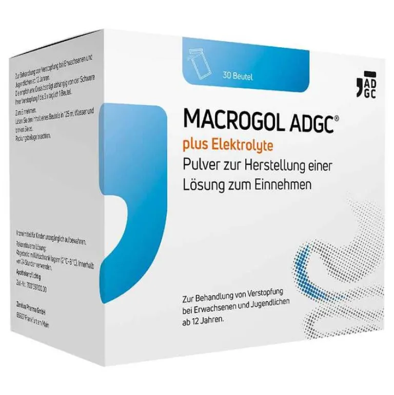 Hot ADGC Macrogol ® plus Elektrolyte Pulver zur H.e.L.zum Einnehmen , 30 St