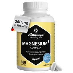 Online Vitamaze Magnesium 350 mg Komplex Citrat / Oxid / Carbonat vegan Tabletten , 180 St