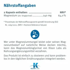 New Magnesium Bisglycinat Kapseln, 120 St Magnesium