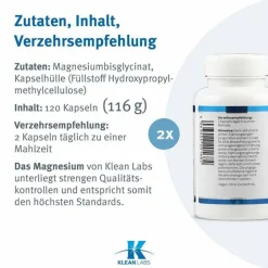 New Magnesium Bisglycinat Kapseln, 120 St Magnesium