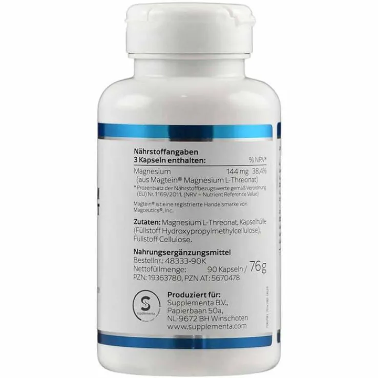 Magnesium L-Threonat Magtein Klean Labs Kapseln, 90 St