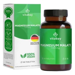 Outlet Magnesium Malate 1000 mg vegan hochdosiert Tabletten , 180 St Magnesium