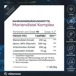 Outlet Mariendistel Komplex Artischocke + Löwenzahn veg.Kps, 90 St Verdauung