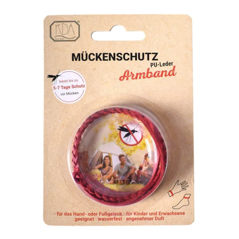 Hot Mückenschutz Armband PU Leder rot KDA, 1 St