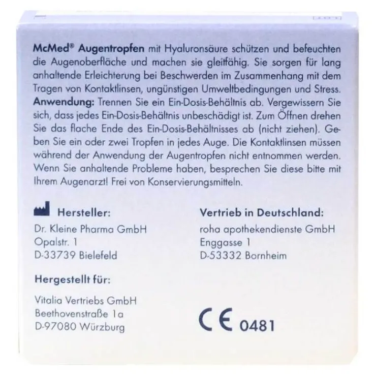 Mcmed Augentropfen Einzeldosispipetten, 15X0.35 ml