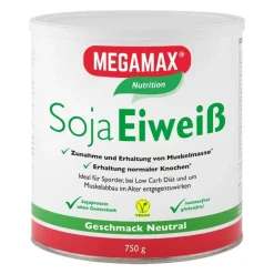 Megamax Soja Eiweiß neutral Pulver, 750 g Sonstige Aufbaupräparate