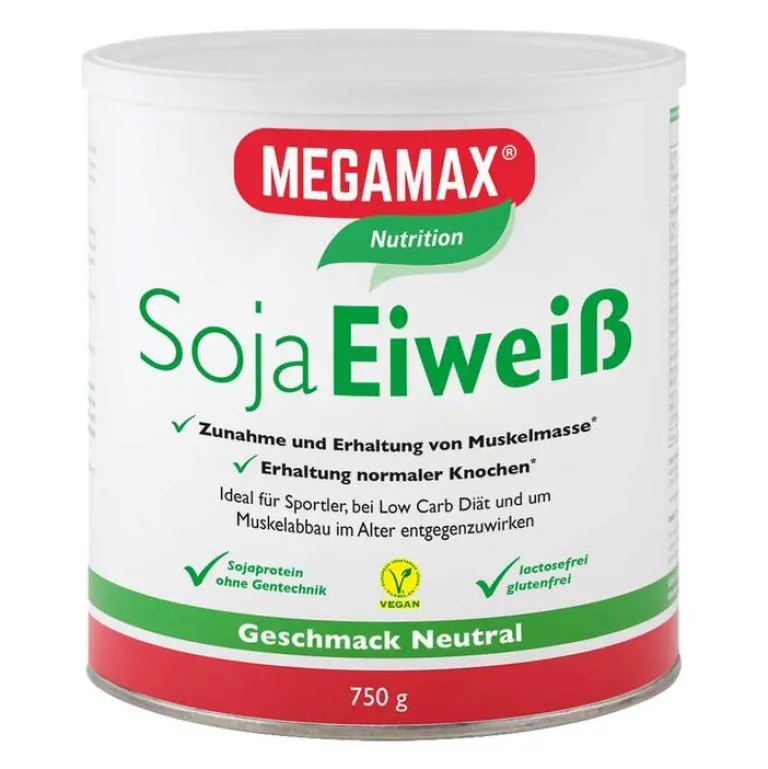 Megamax Soja Eiweiß neutral Pulver, 750 g Sonstige Aufbaupräparate