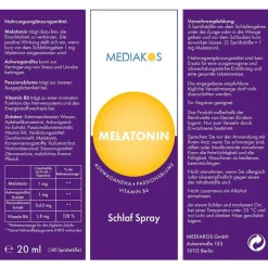 Mediakos Melatonin Ashwagandha Schlaf Spray vegan, 50 ml