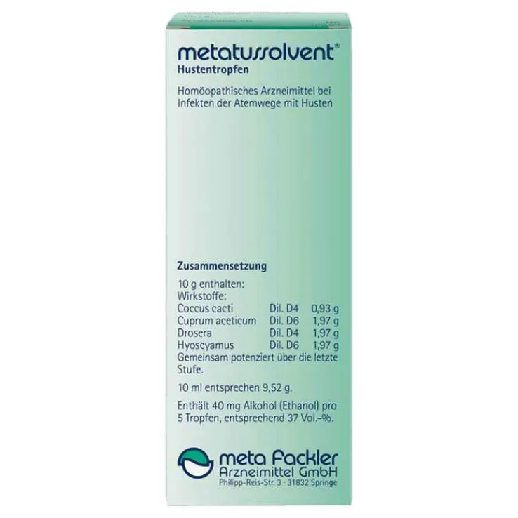Metatussolvent Hustentropfen, 100 ml