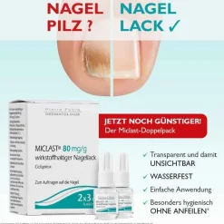 Outlet Miclast 80 mg / g wirkstoffhaltiger Nagellack, 2X3 ml