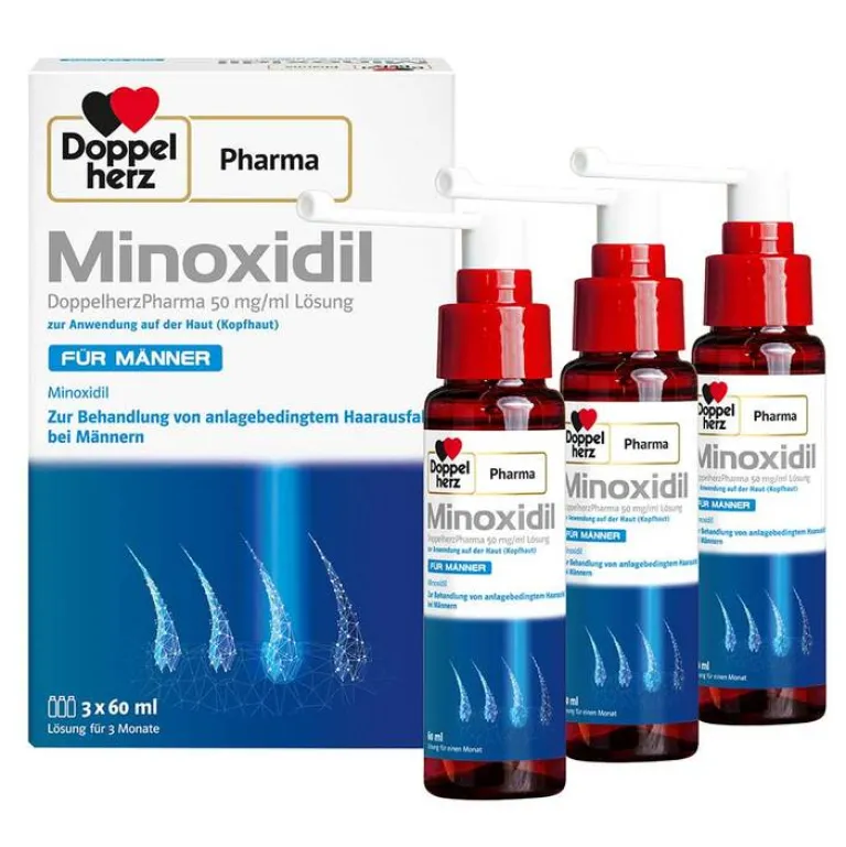 Outlet MINOXIDIL 50 mg/ml Lösung für Männer, 3X60 ml Mittel Gegen Haarausfall