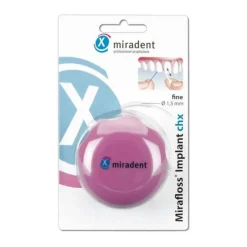 Clearance Miradent Zahnseide Mirafloss Implant chx fine, 50X15 cm