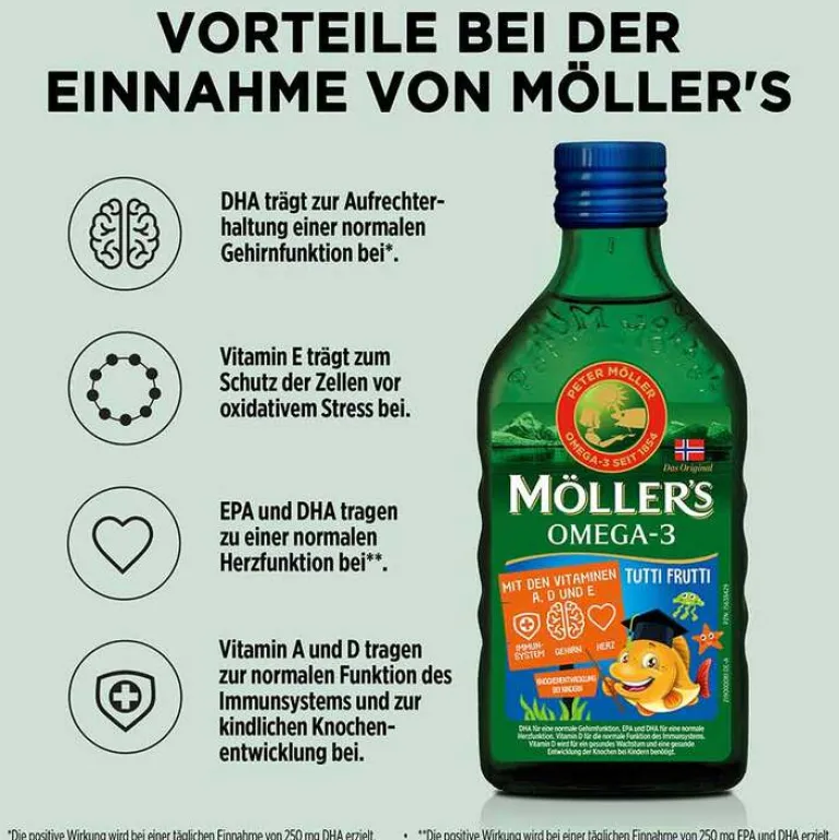 Online Möllers Möller`s Omega-3 Kids Fruchtgeschmack Öl, 250 ml