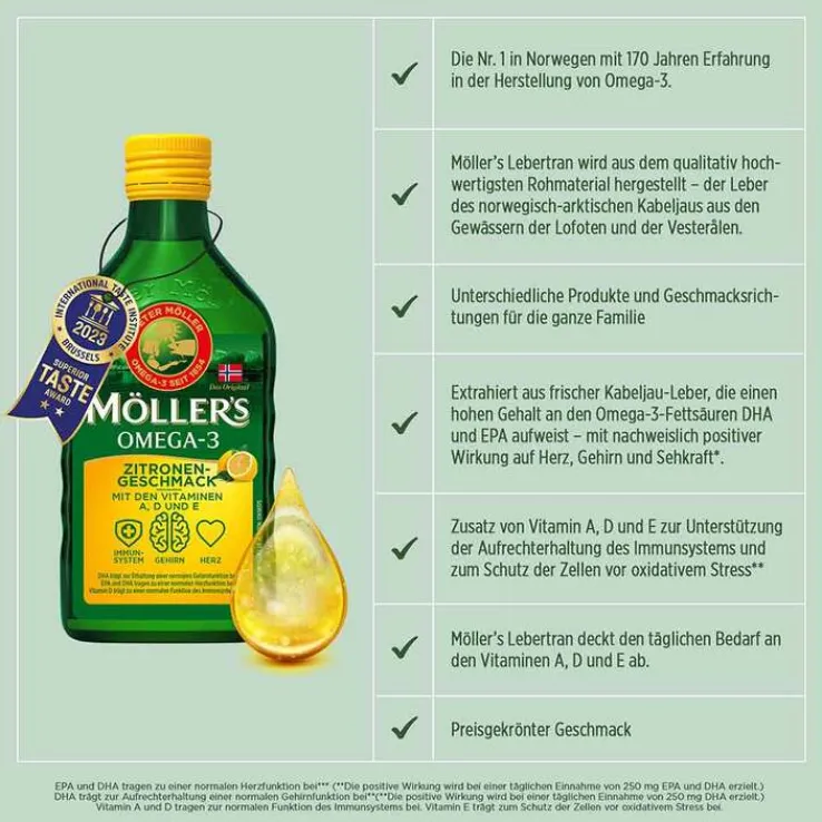Möller`s Omega-3 Zitronengeschmack Öl, 250 ml