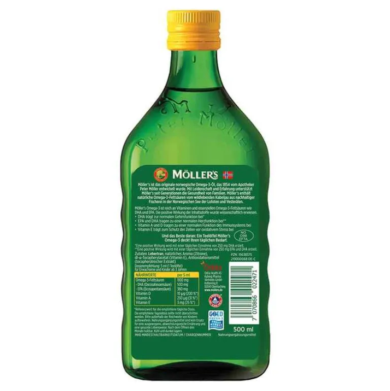 Sale Möller`s Omega-3 Zitronengeschmack Öl, 500 ml Omega 3 Kapseln