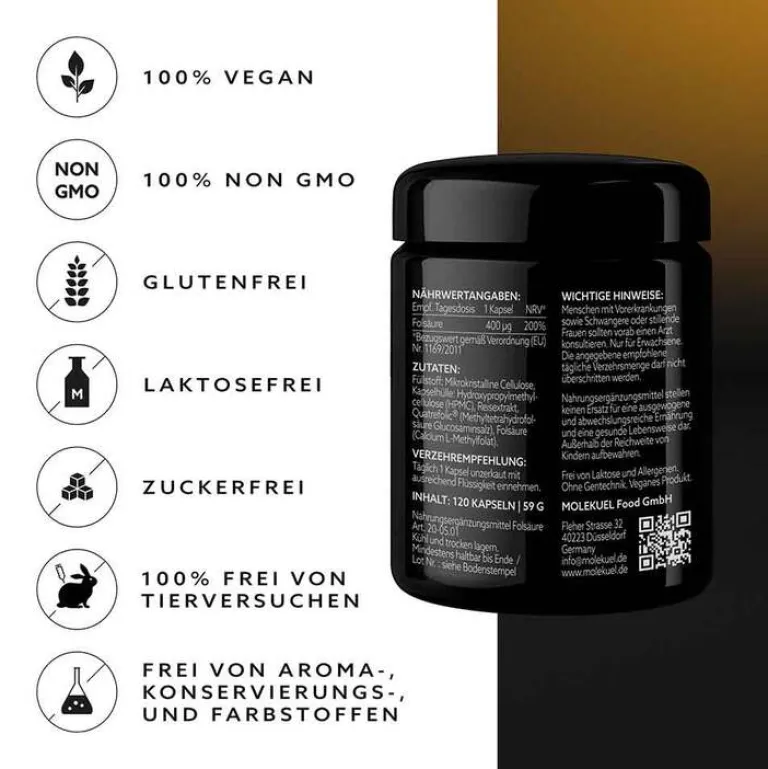 Outlet Molekuel Premium Folsäurekomplex, 120 St