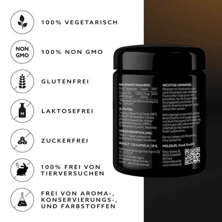 Molekuel Premium Vitamin D3-Formel, 120 St