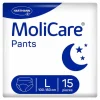 Outlet Molicare Pants Night Inkontinenzhosen Größe L, 15 St