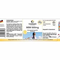 Clearance Warnke MSM 500 mg Kapseln 180 St., 180 St