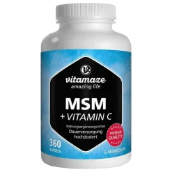 MSM hochdosiert + Vitamin C Kapseln, 360 St Msm Schwefel