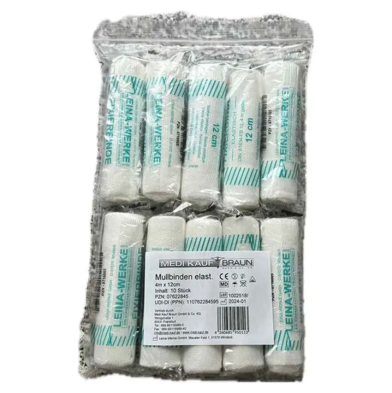 Mullbinden 4mx12cm elastisch, 10 St