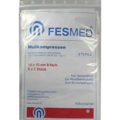 Discount Mullkompressen ES 10x10 cm steril 8-fach, 5X2 St Sterile Kompressen