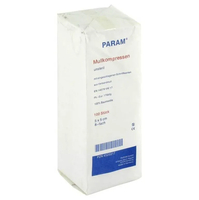 Best Param Mullkompressen 5x5 cm 8-fach unsteril, 100 St