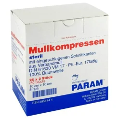 Mullkompressen 10x10 cm 8-fach steril, 25X2 St