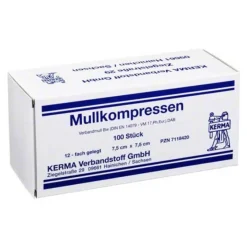 Mullkompressen 7,5x7,5 cm unsteril 12-fach BW, 100 St Sterile Kompressen