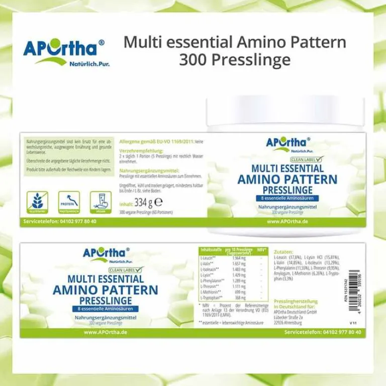 Outlet Aportha Multi Essential Amino Pattern Tabletten, 300 St