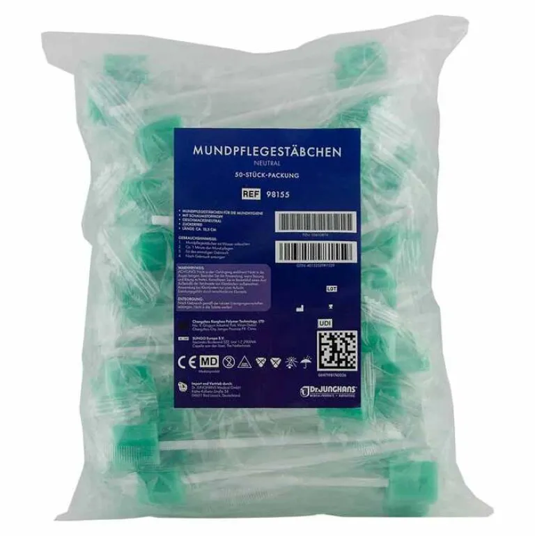 New Dr. Junghans Medical Mundpflegestäbchen Schaumstoff neutral, 50 St
