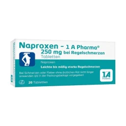 Discount 1A Pharma Naproxen - 1 A Pharma® 250 mg bei Regelschmerzen, 20 St