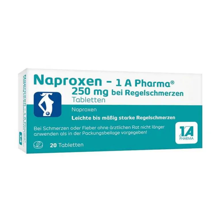 Discount 1A Pharma Naproxen - 1 A Pharma® 250 mg bei Regelschmerzen, 20 St