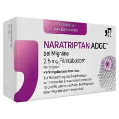 Online ADGC NARATRIPTAN ® bei Migräne 2,5 mg Filmtabletten, 2 St