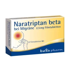 Naratriptan beta bei Migräne 2,5 mg Filmtabletten, 2 St