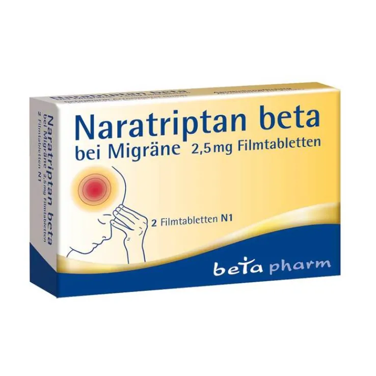 Naratriptan beta bei Migräne 2,5 mg Filmtabletten, 2 St
