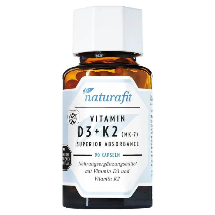 Naturafit Vitamin D3 + K2 MK-7 superior absorb.Kapseln , 90 St